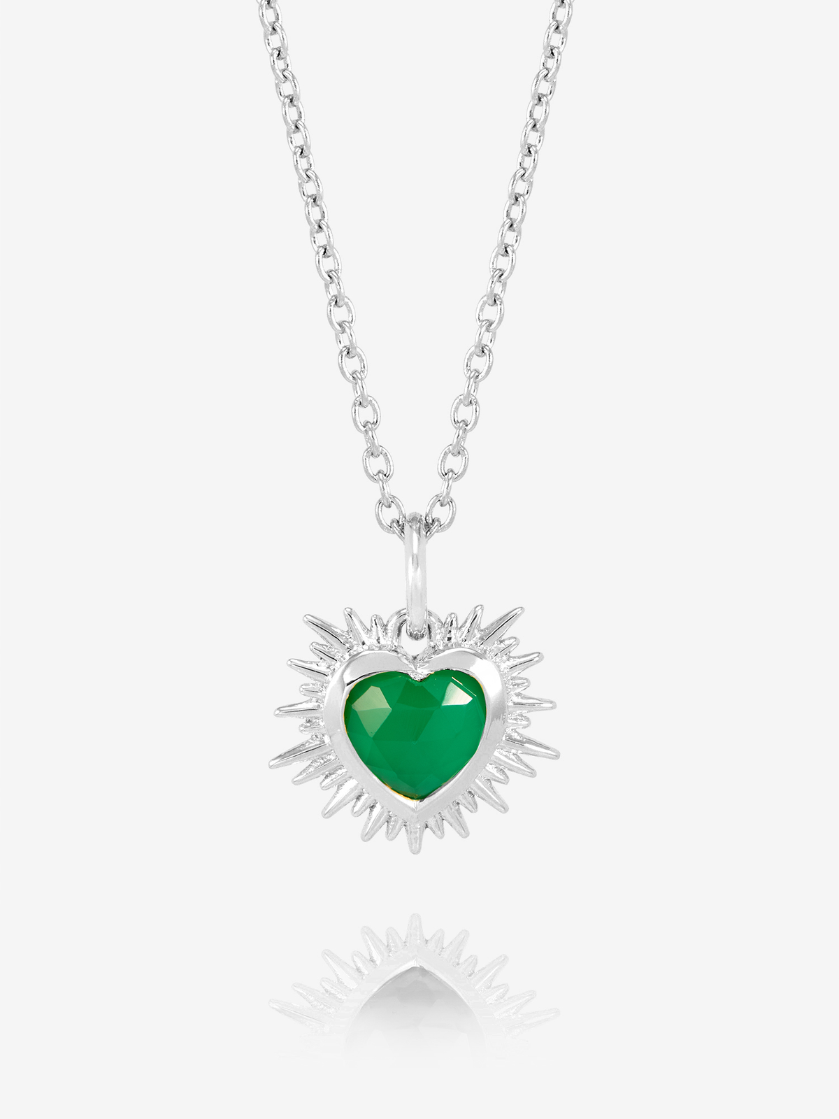 Rachel Jackson Electric Love Birthsone Heart Necklace Silver