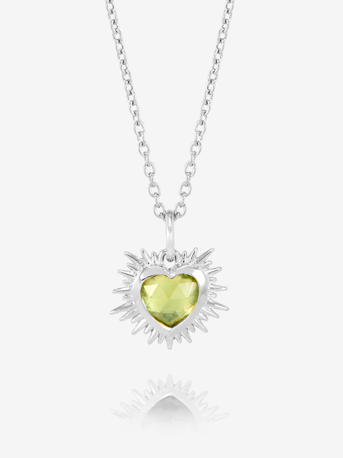 Rachel Jackson Electric Love Birthsone Heart Necklace Silver