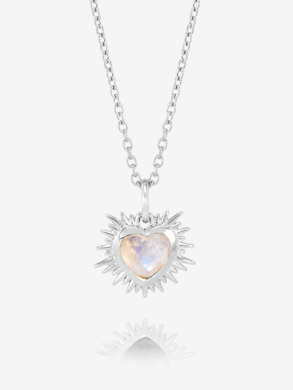 Rachel Jackson Electric Love Birthsone Heart Necklace Silver