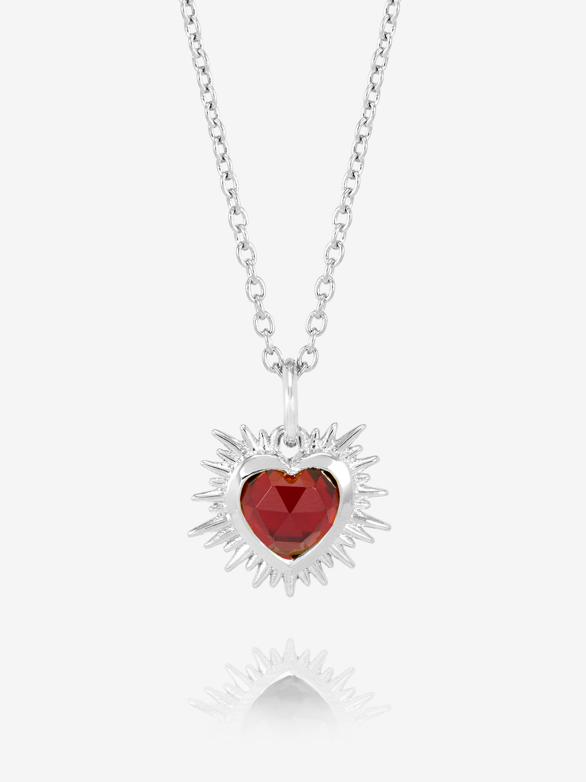 Rachel Jackson Electric Love Birthsone Heart Necklace Silver