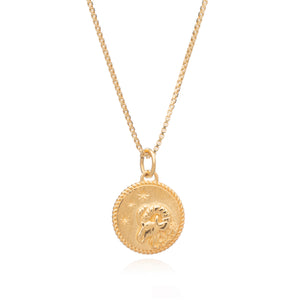 Rachel Jackson Zodiac Art Coin Necklace Gold