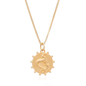 Rachel Jackson Zodiac Art Coin Necklace Gold