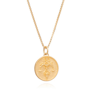 Rachel Jackson Zodiac Art Coin Necklace Gold