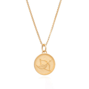 Rachel Jackson Zodiac Art Coin Necklace Gold