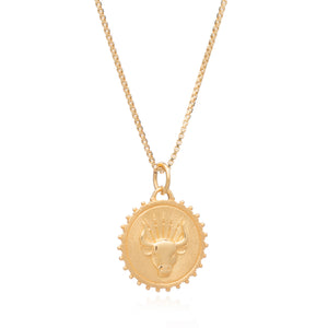 Rachel Jackson Zodiac Art Coin Necklace Gold