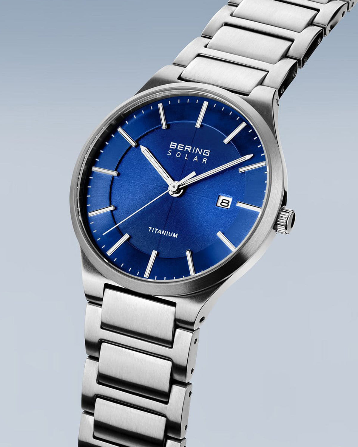 Bering Solar 39mm Silver Titanium Links Strap Watch