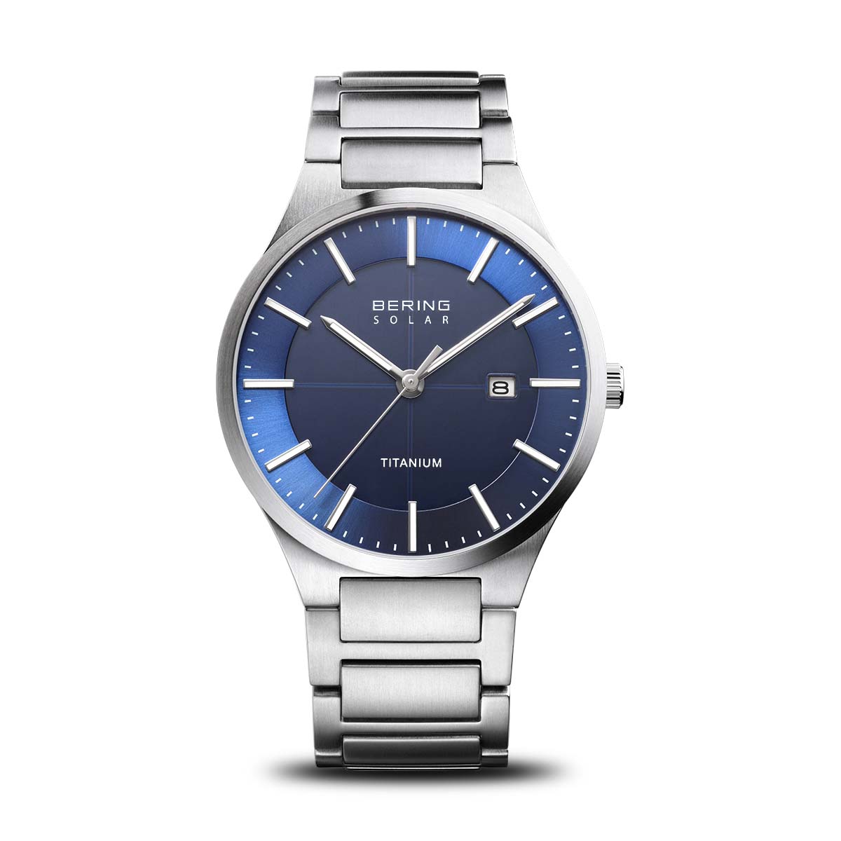 BERING Solar Brushed Silver Men's Watch 15239-777