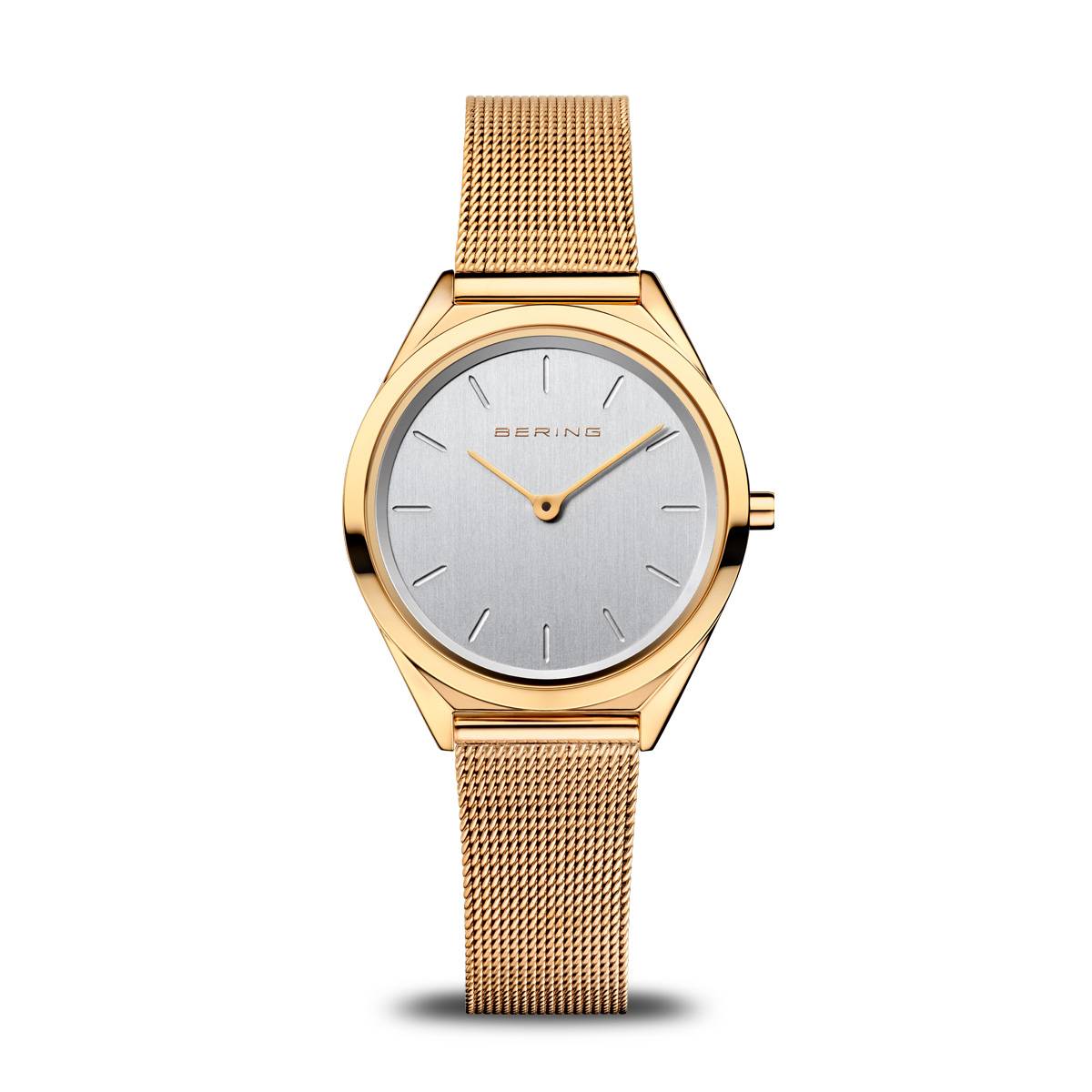 BERING ULTRA SLIM Milanese strap case: gold-coloured 31mm 17031-334