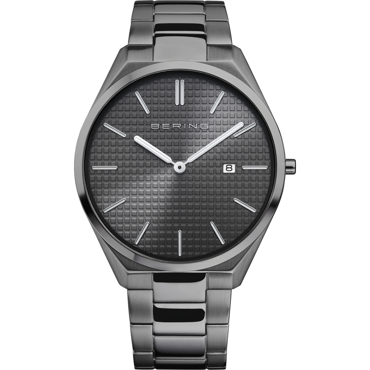 Bering Ultra Slim 40mm Grey Stainless Steel Strap Watch