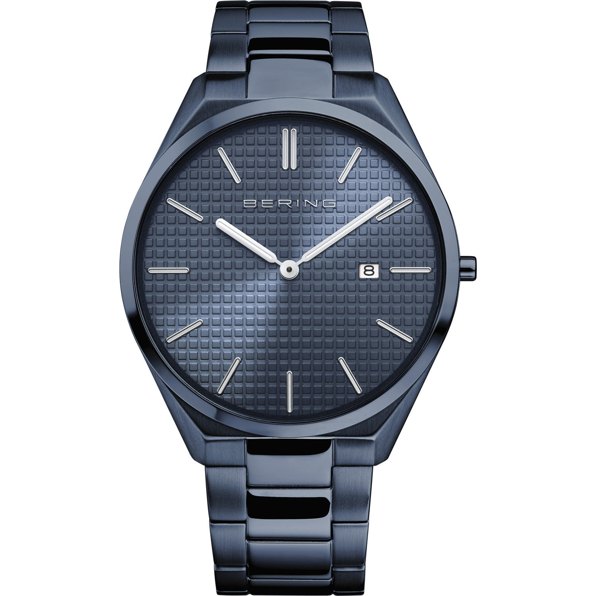 Bering Ultra Slim 40mm Blue Stainless Steel Strap Watch