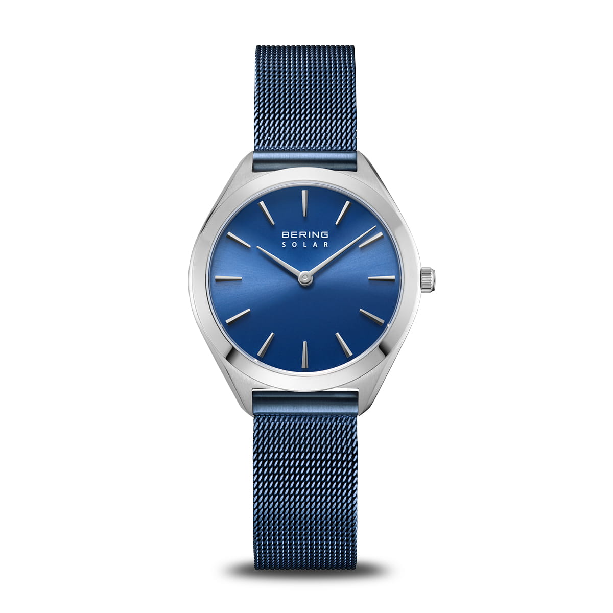 BERING Solar Polished Silver Ladies Watch