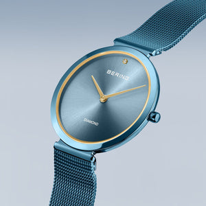 Bering Charity 32mm Blue Milanese Strap Watch