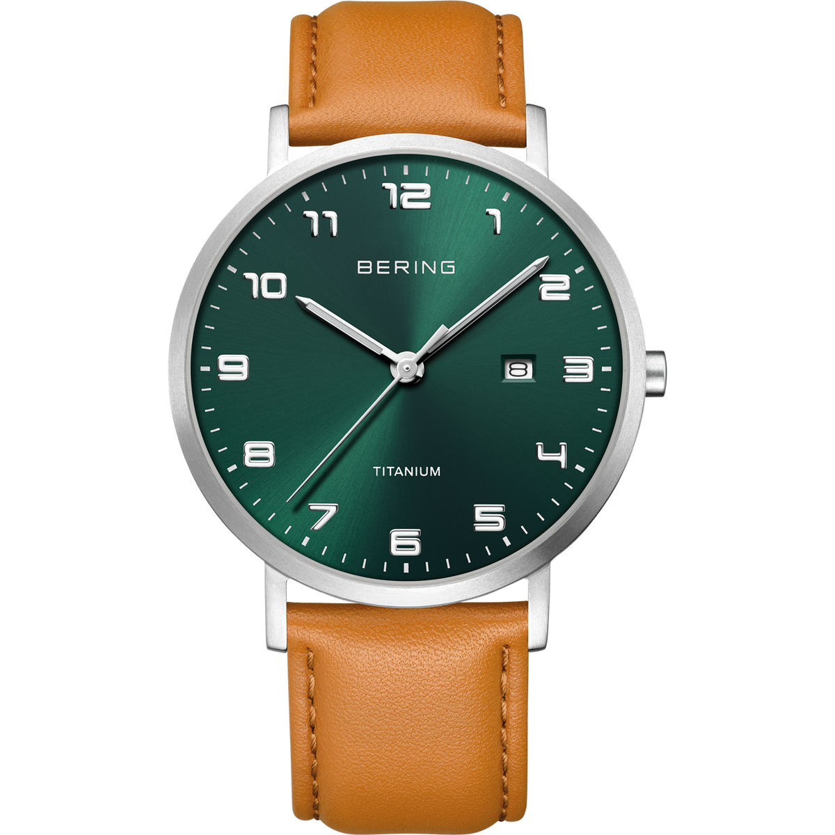 Bering Men&#39;s Titanium Green Dial Watch