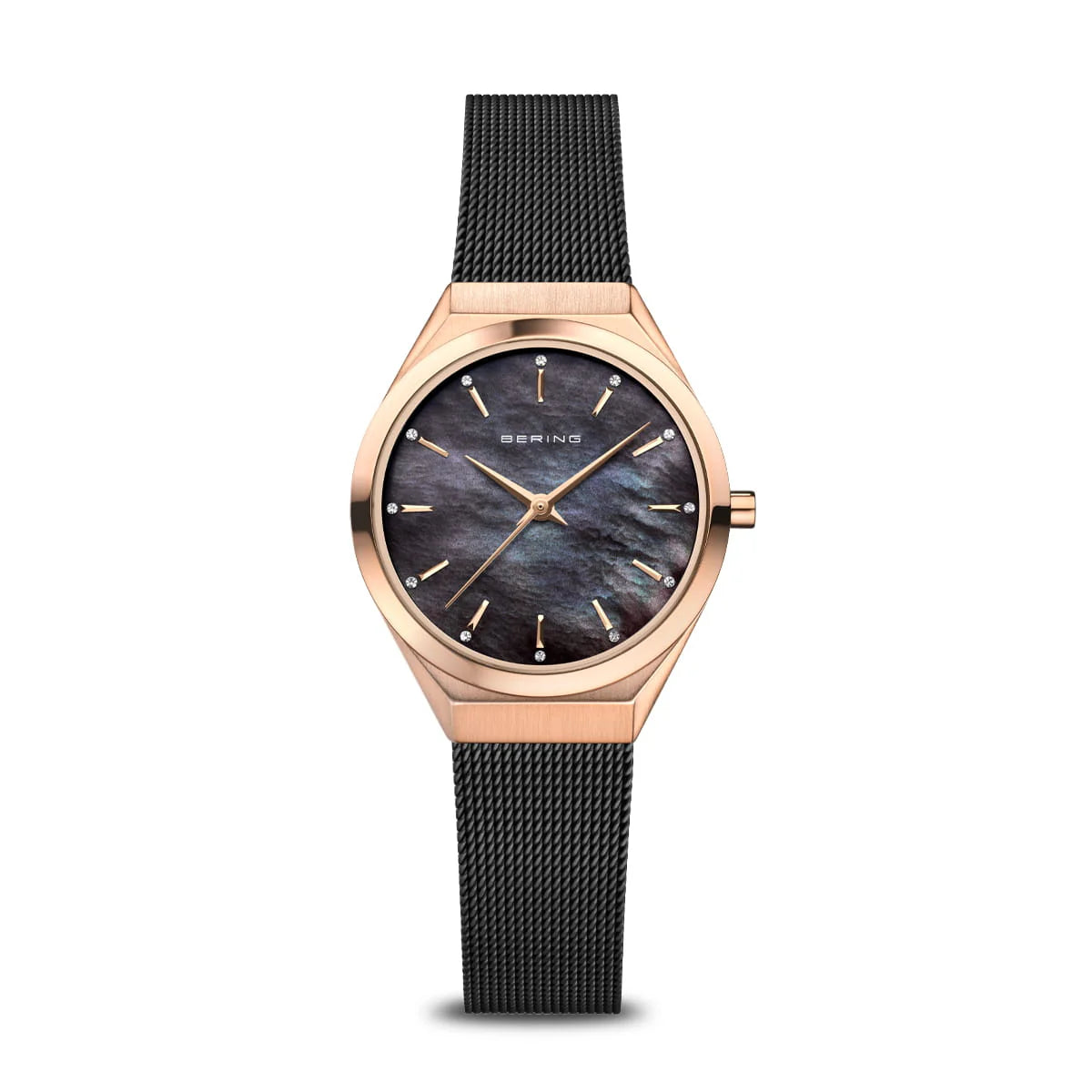BERING Ultra Slim MOP 29mm Dial Black Mesh 18729-166