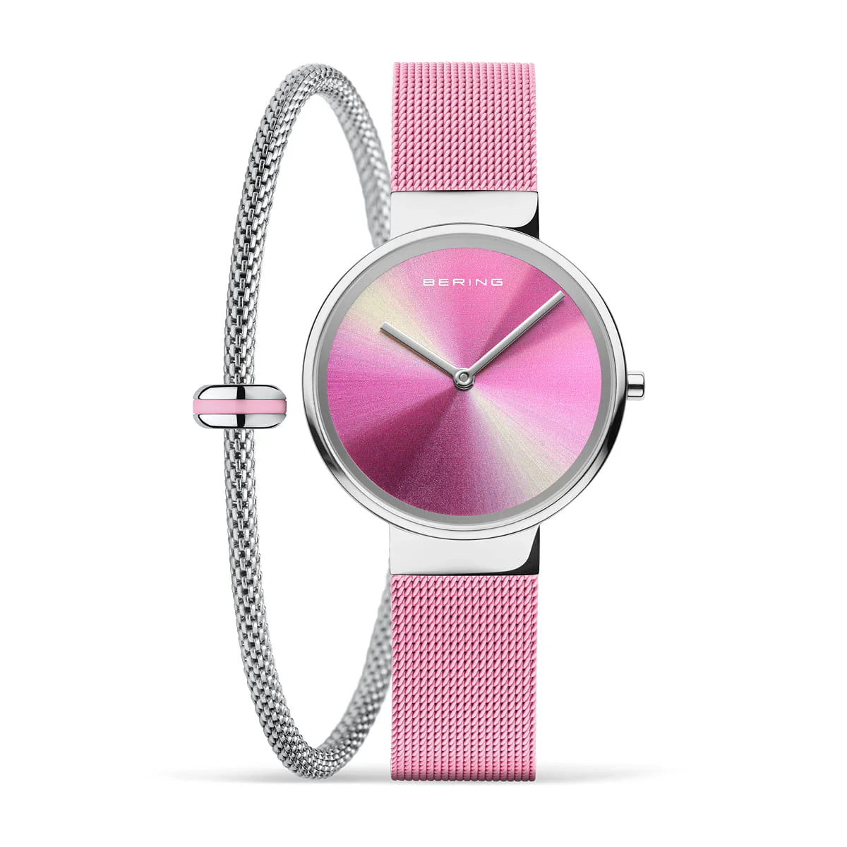 BERING Aurora Borealis Gift Set Pink 31mm Matching Bracelet 19031-999-GWP