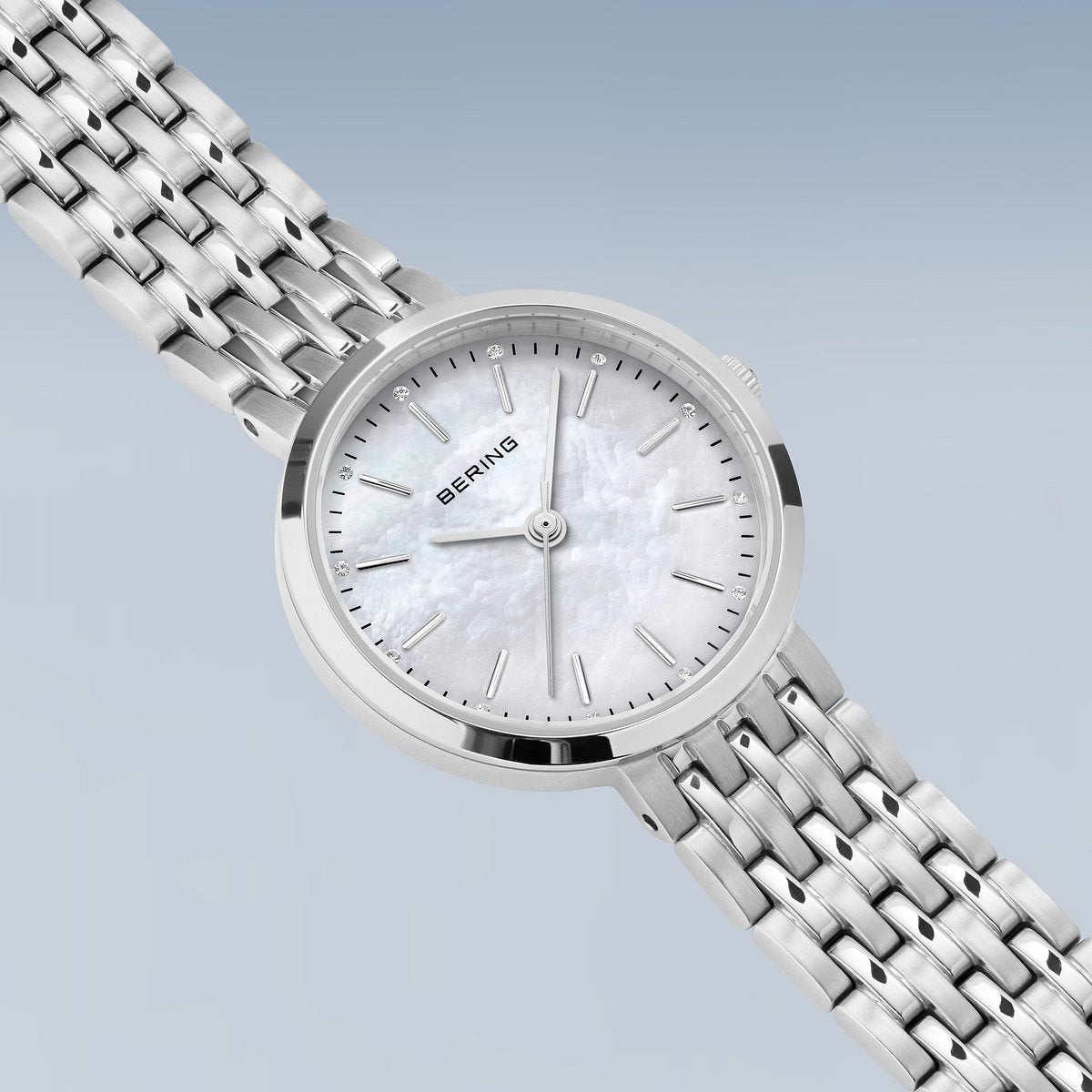 Bering Classic 26mm Polished Silver Strap Watch