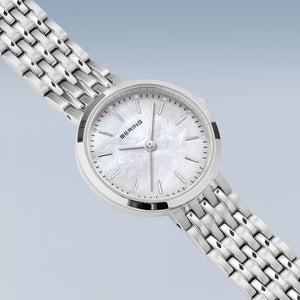 Bering Classic 26mm Polished Silver Strap Watch