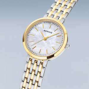 Bering Classic 26mm Polished Two Tone Gold and Silver Strap Watch