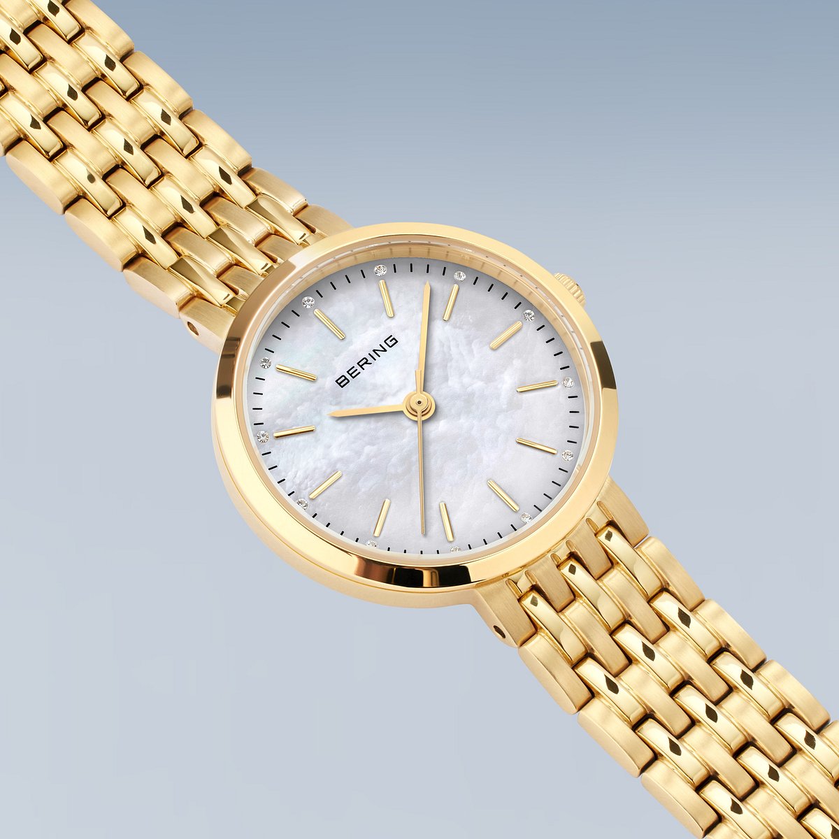 Bering Classic 26mm Polished Gold Strap Watch