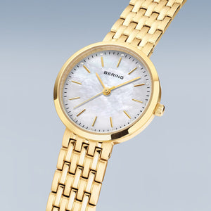 Bering Classic 26mm Polished Gold Strap Watch