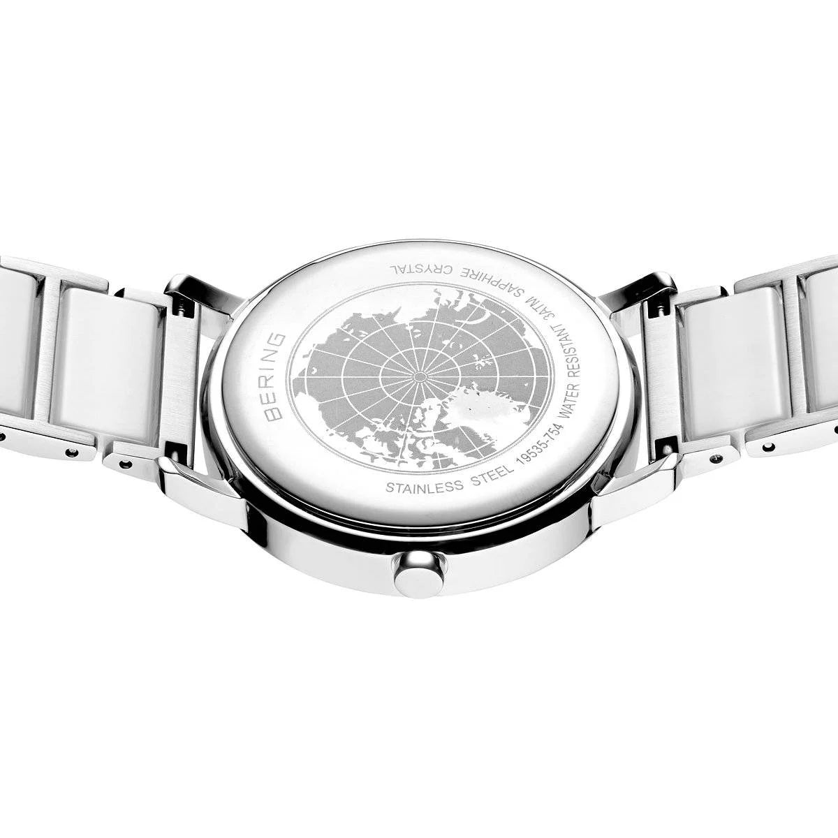 BERING Polished Silver Solar Ladies Watch 19535-754