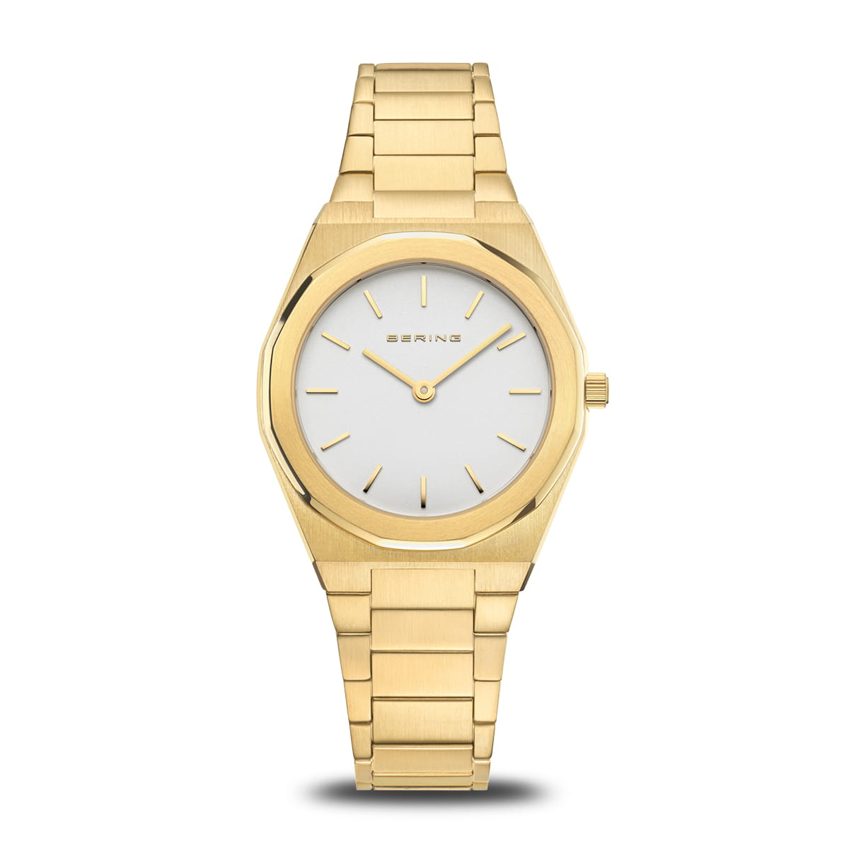 Bering Ladies Classic Polished 32mm Gold Strap Watch