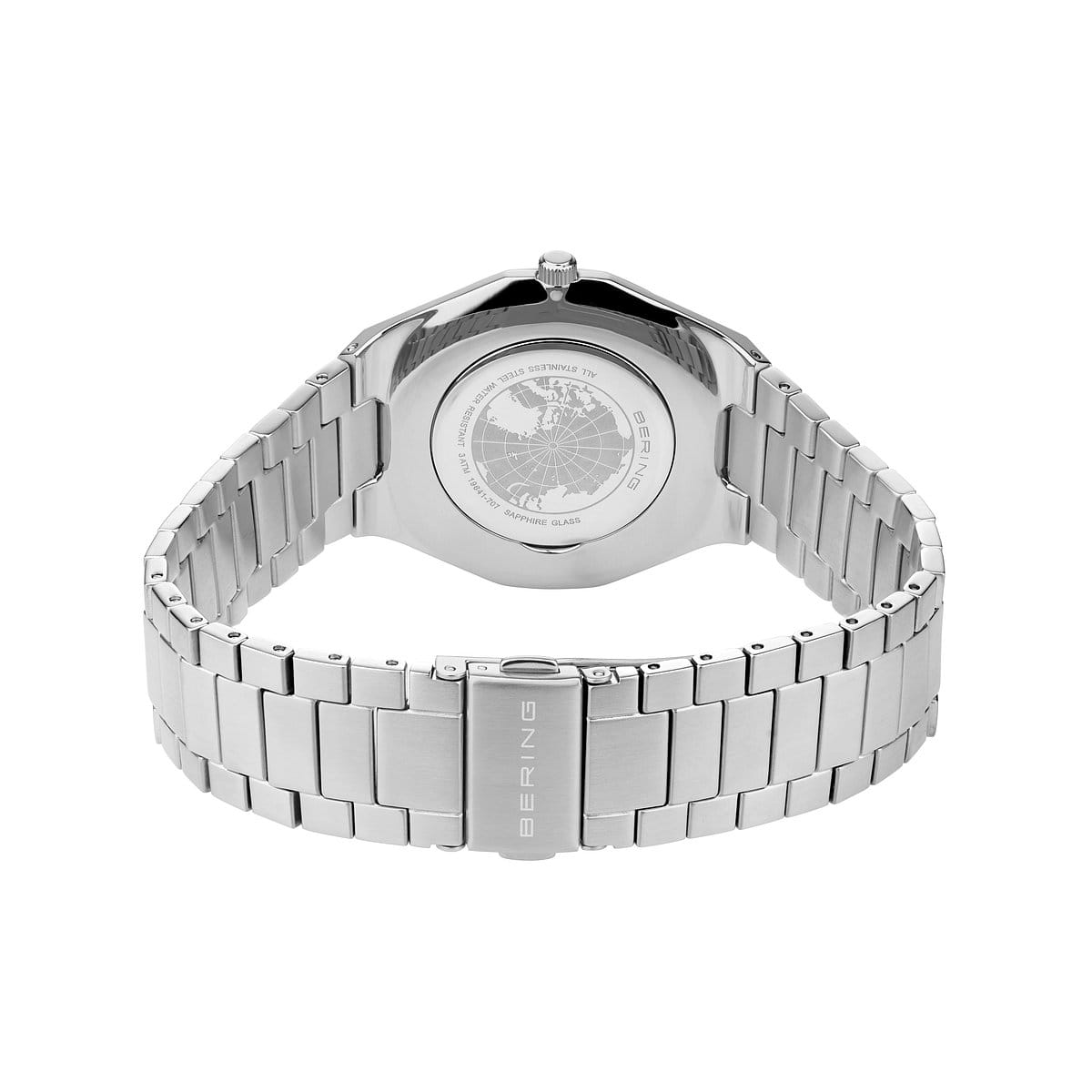 Bering Mens Classic Polished 41mm Silver Strap Watch