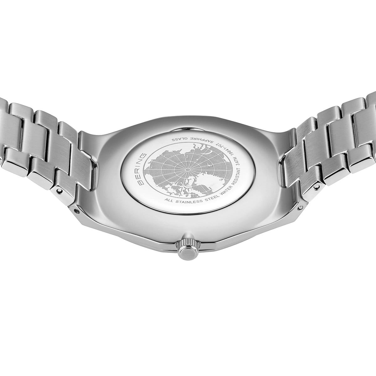 Bering Mens Classic Polished 41mm Silver Strap Watch