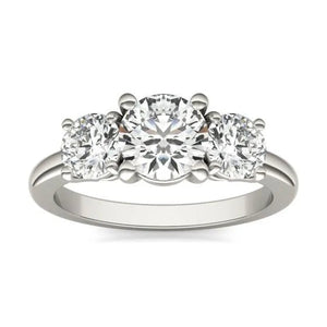 14KY Lab Grown Diamond (G-Vs) Three Stone Engagement Ring 3CTW