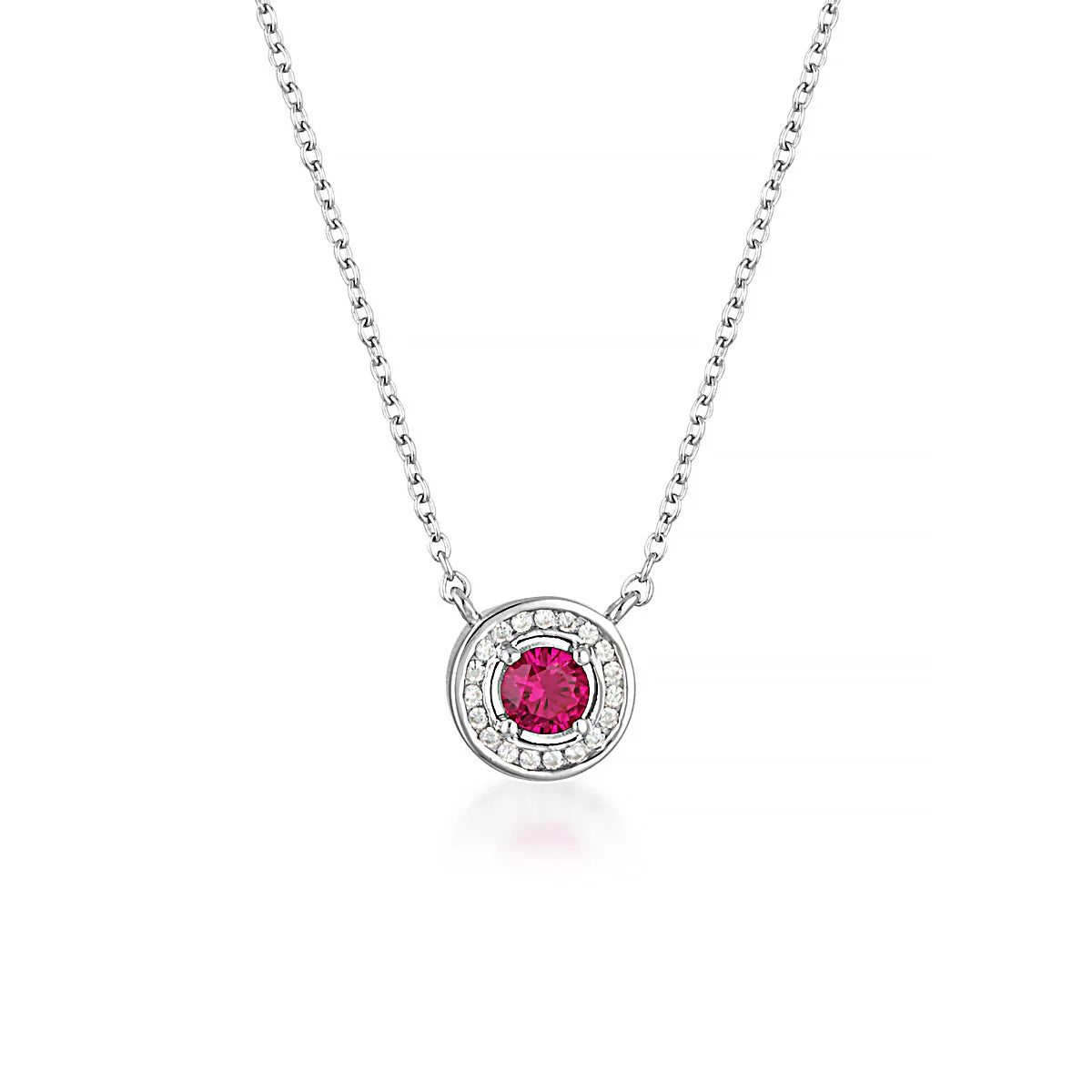Georgini &#39;Milestone&#39; Red Cubic Zirconia Halo Pendant IP1164R