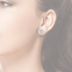 14KW 2CTW AGI Certified Lab Grown Diamond Halo Earrings