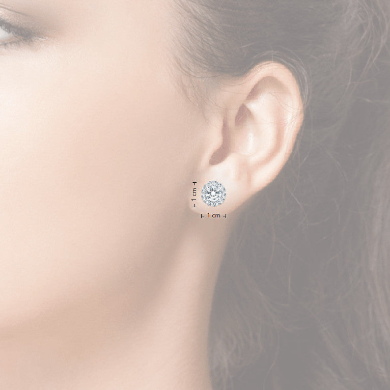 14KW 2CTW AGI Certified Lab Grown Diamond Halo Earrings