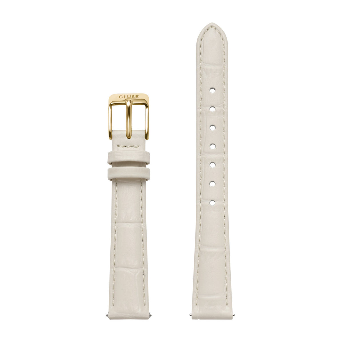 CLUSE Strap 14mm Leather Marshmallow Croco, Gold Colour