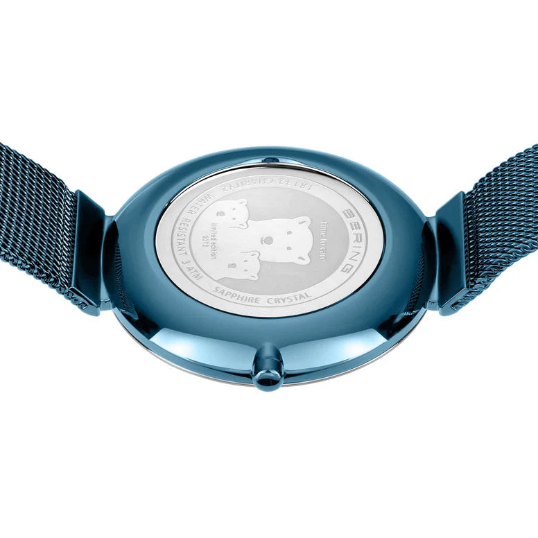 BERING Charity Blue 32mm Blue Dial Milanese Strap 18132-Charity1