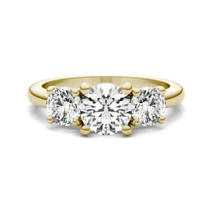 14KY Lab Grown Diamond (G-Vs) Three Stone Engagement Ring 3CTW