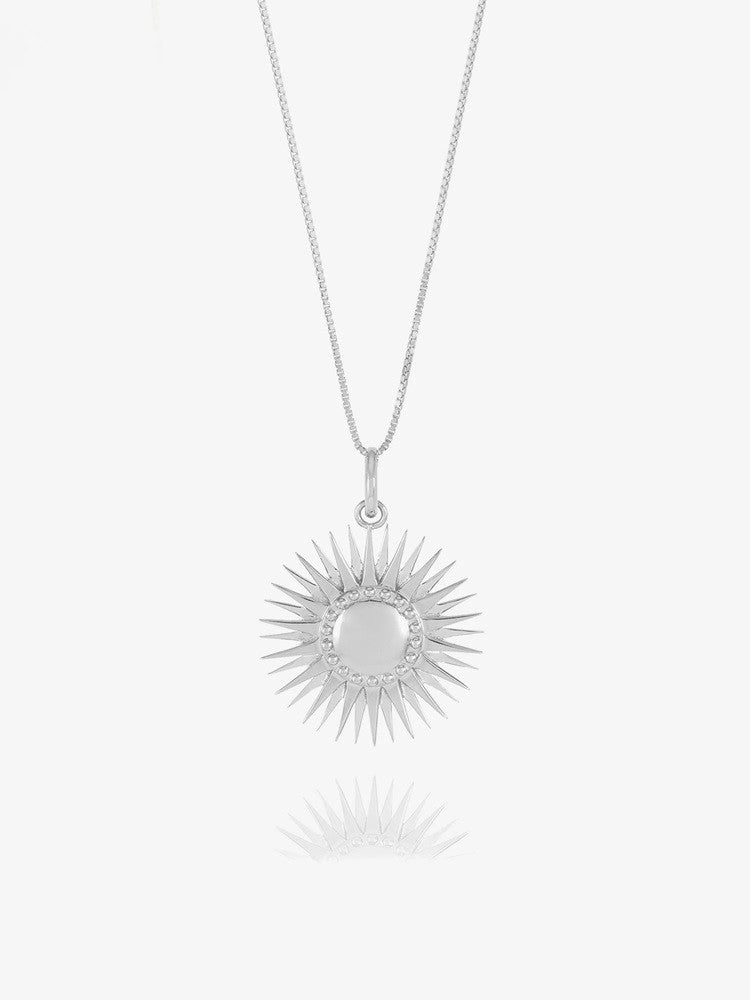Rachel Jackson Art Deco Sun Necklace Silver