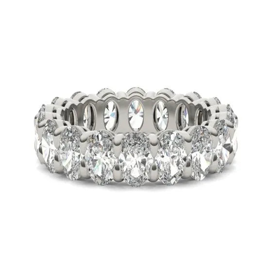 14K White Gold (G-VS) Oval Lab Grown Diamond Couture Classic Eternity Ring