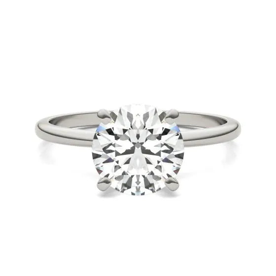14K White Gold (G-VS) Round Lab Grown Diamond Solitaire Engagement Ring