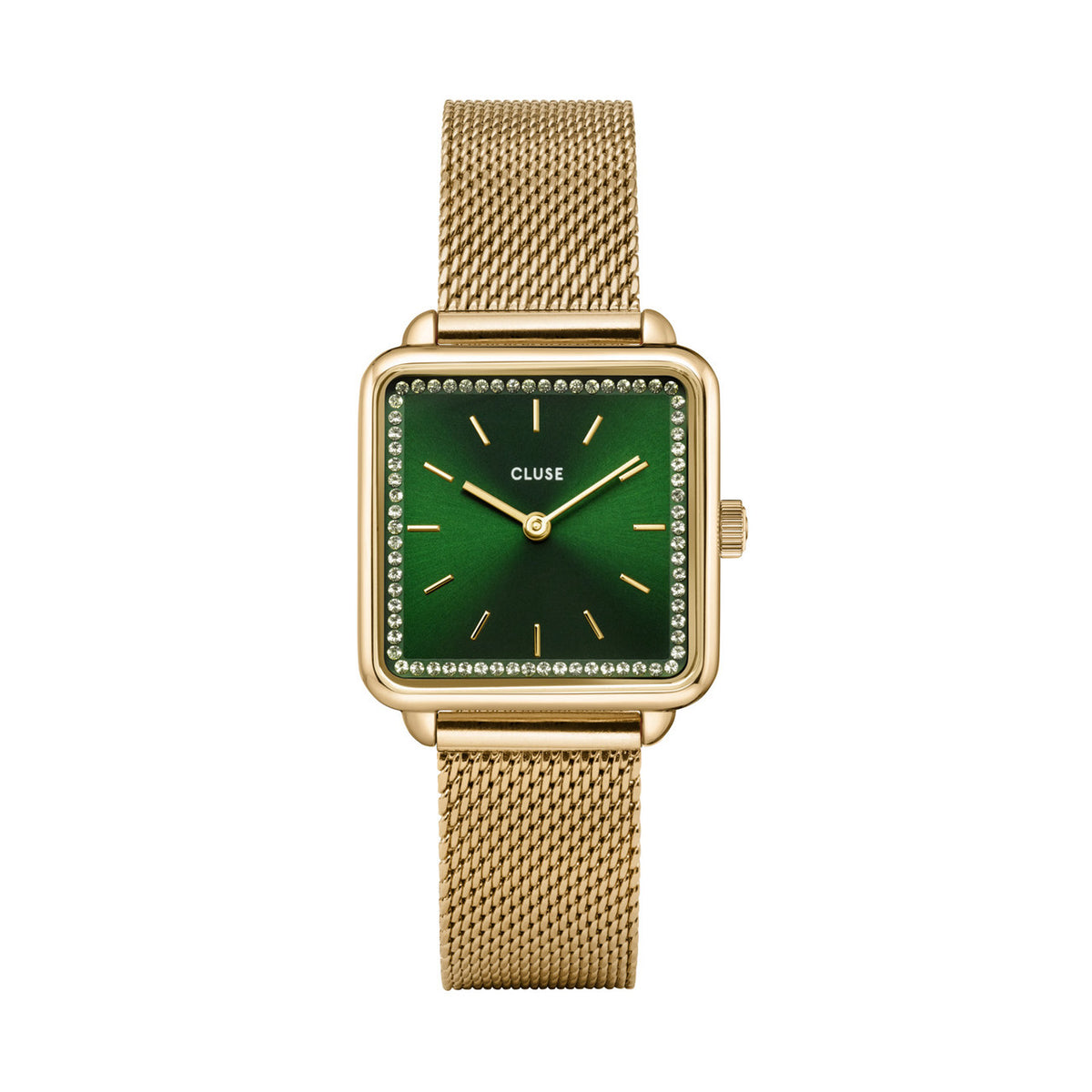 CLUSE La Tetragone Green Stones/ Gold Mesh CW10309