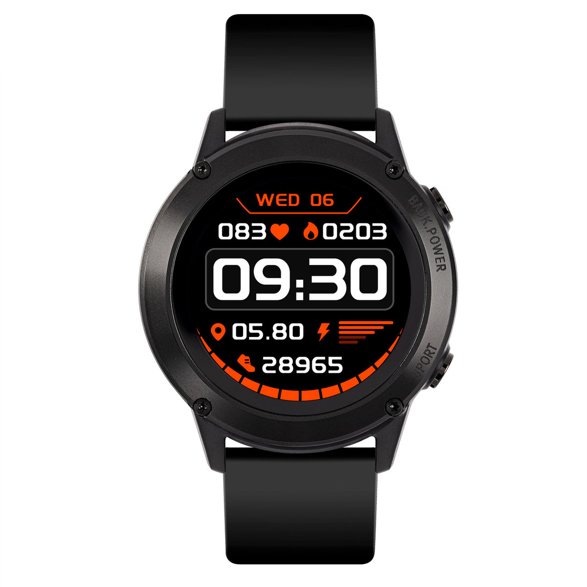 Reflex Active Series 18 Black Silicon Strap GPS RA18-2148