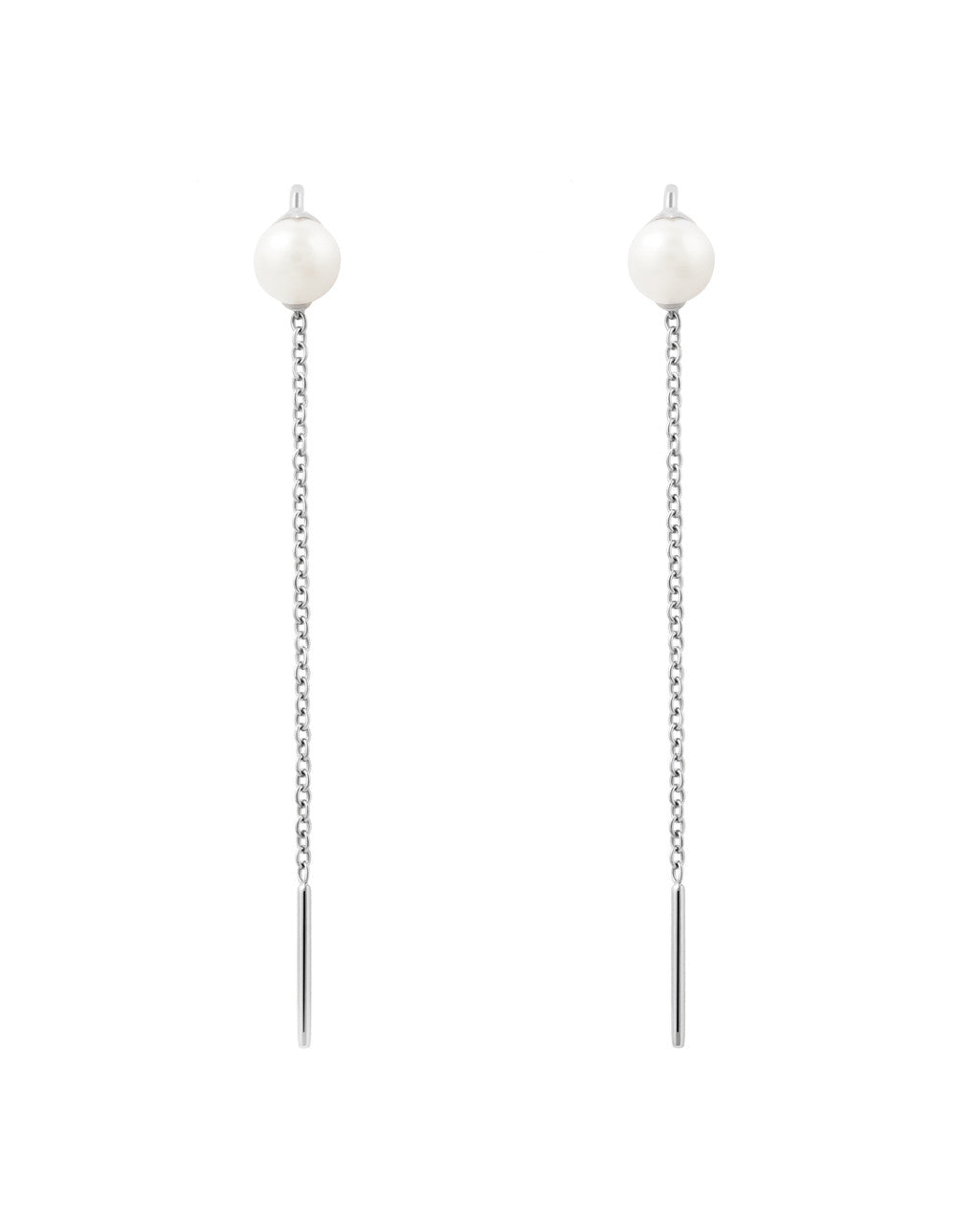 PDPAOLA Pearl Lyra Silver Earrings