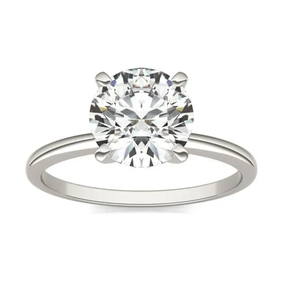 14K White Gold (G-VS) Round Lab Grown Diamond Solitaire Engagement Ring