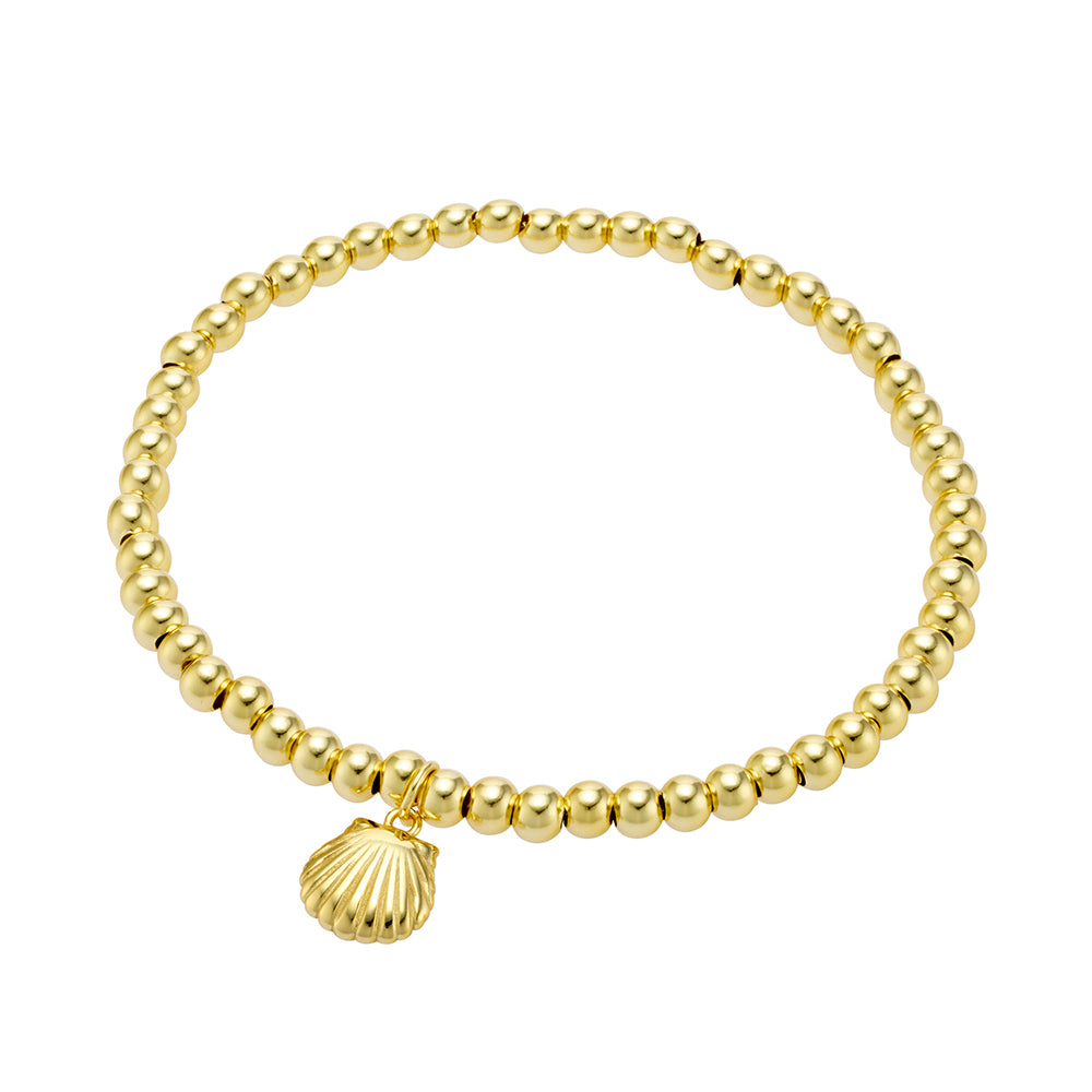 Sterling Silver Gold Plated SeaShell Charm Bracelet