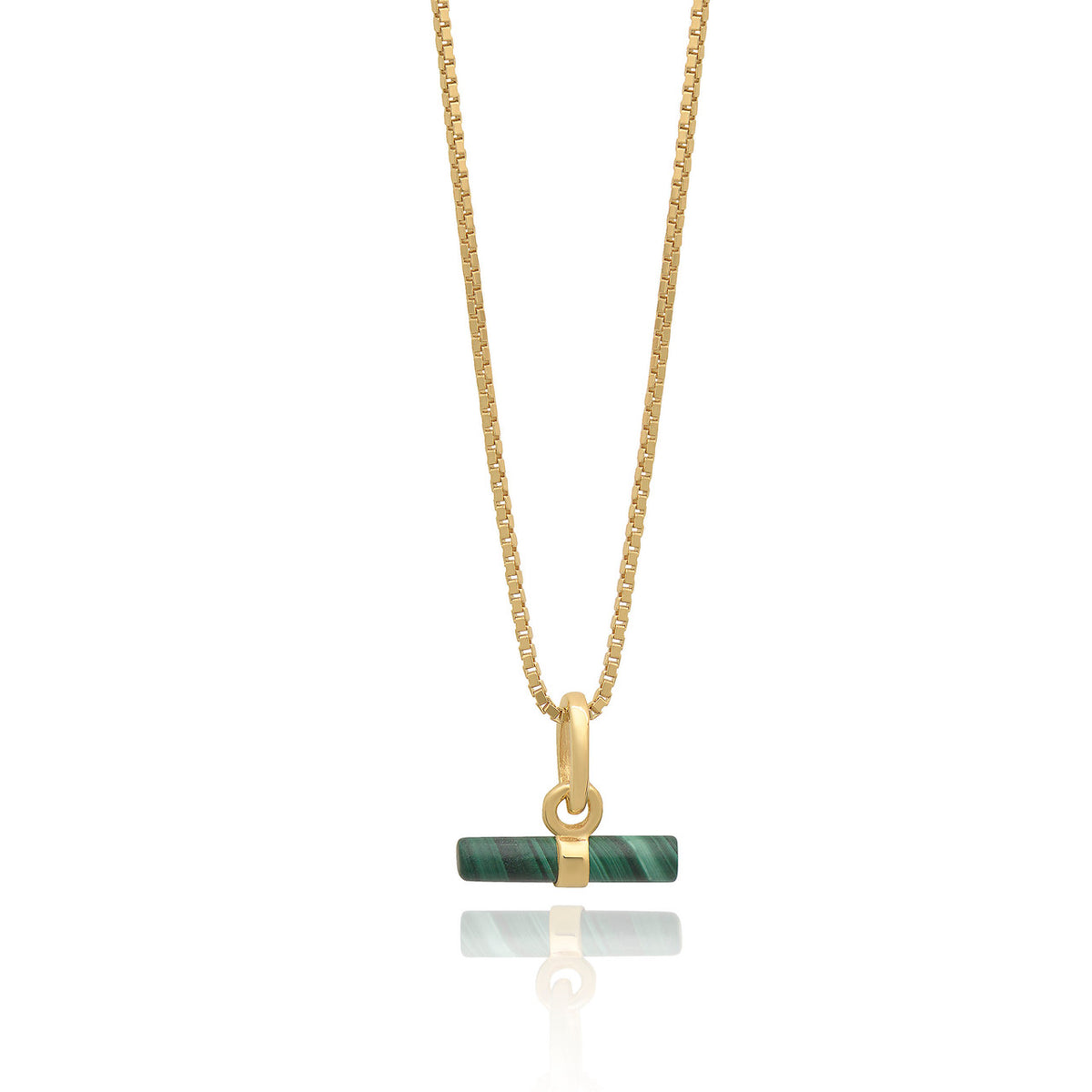 Rachel Jackson Mini Malachite T-Bar Necklace