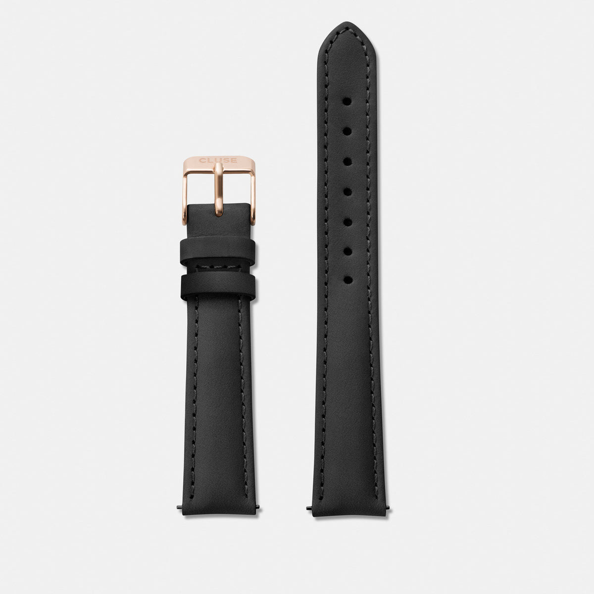CLUSE 16mm Black/Rose Gold Strap