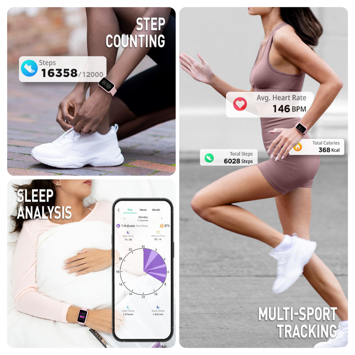 Reflex Active SERIES 49 Smart Calling Watch Pink Strap