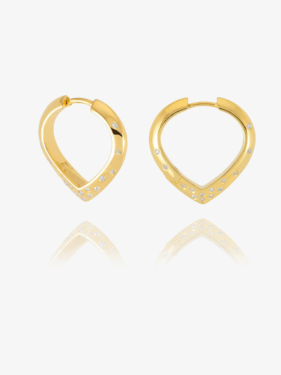 Rachel Jackson Medium Imagine White Sapphire Hoop Earrings Gold