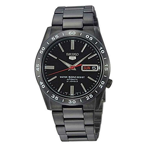SEIKO 5 Automatic Men&#39;s Black Stainless Steel SNKE03K1