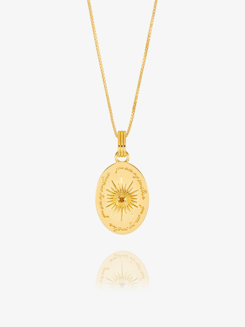Rachel Jackson You Are My Sunshine Citrine Necklace Gold