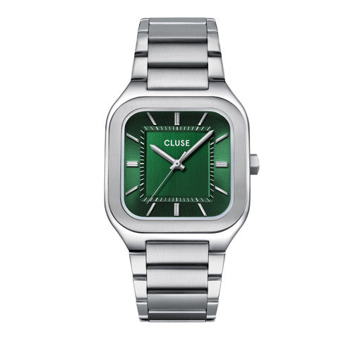 CLUSE Quadrus Green/Steel Watch